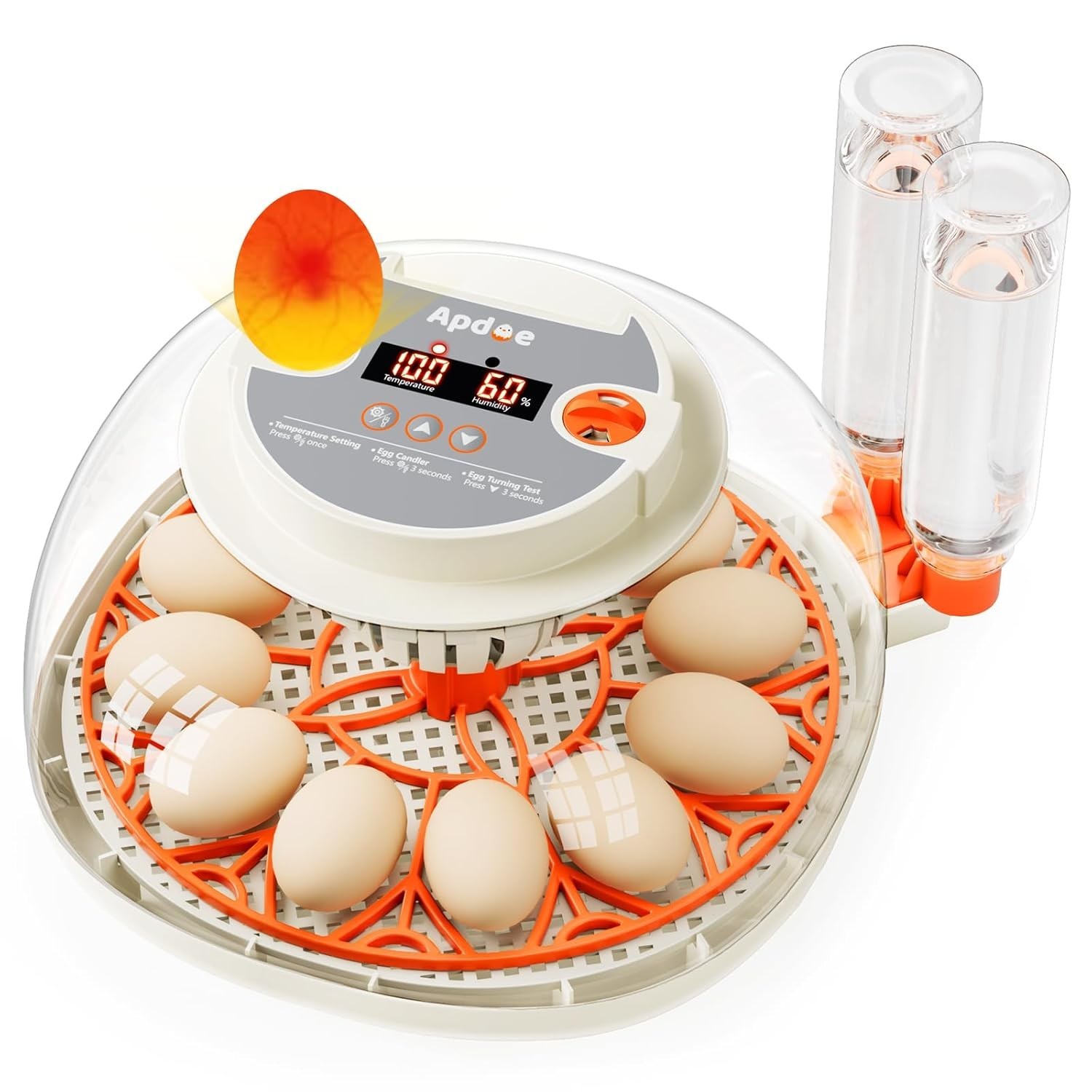 Egg Incubator with Temperature and Humidity Control, Automatic Egg Turning, Egg