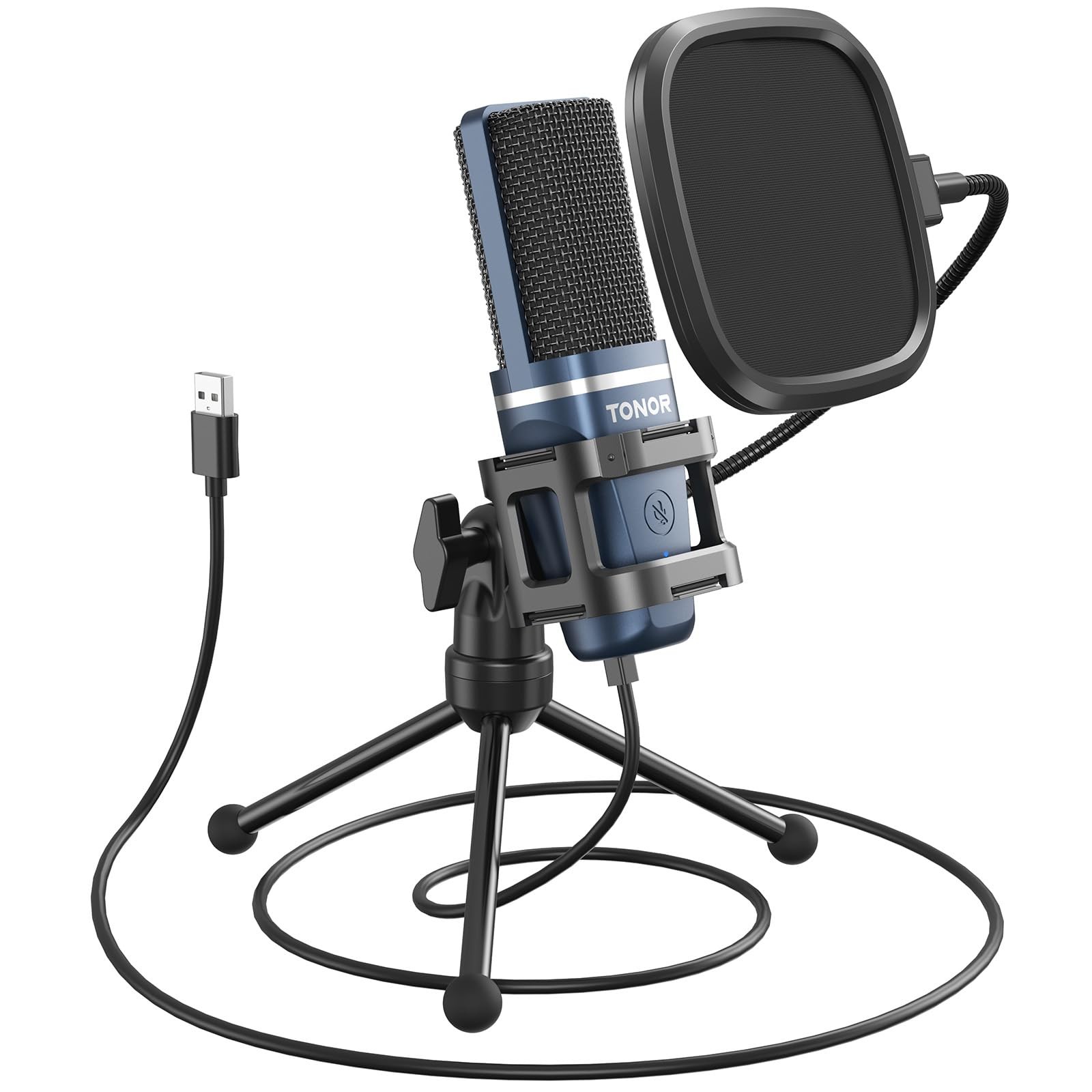 TC-777 Podcast Microphone, USB Computer Microphone, Cardioid Condenser PC Mic...