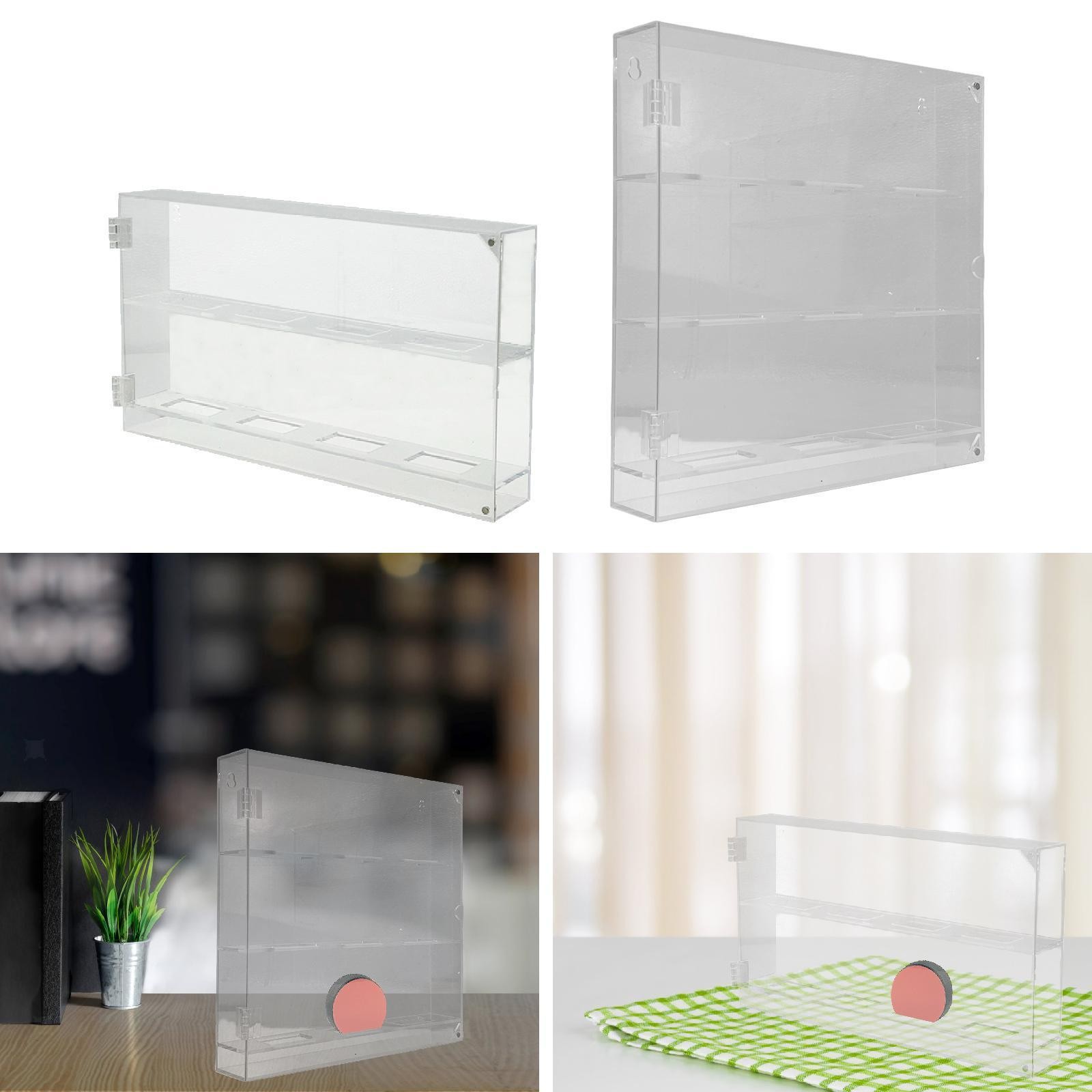 Acrylic Hockey Puck Display Case Organizer Transparent Dustproof Showcase Wall