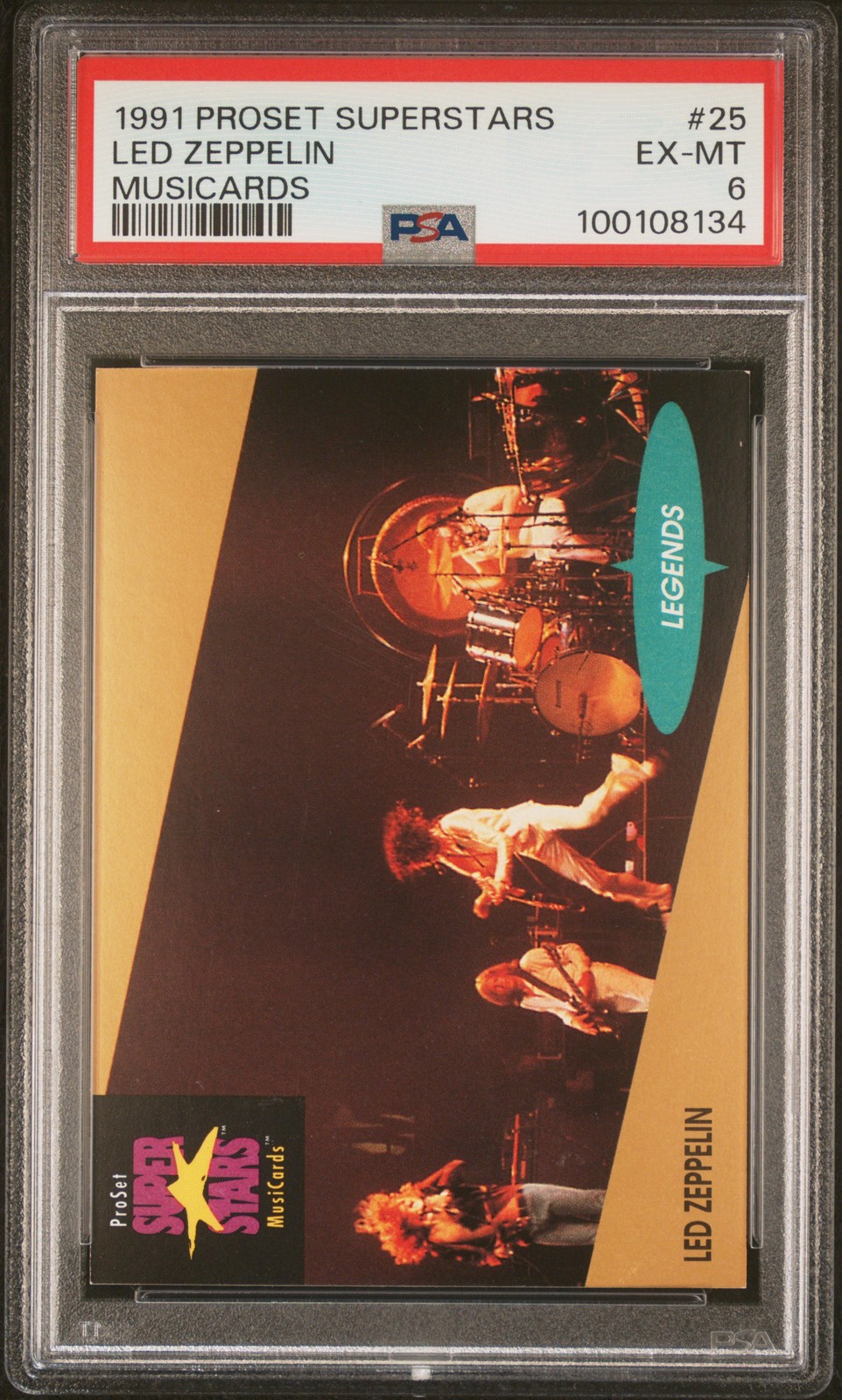 1991 PROSET SUPERSTARS MUSICARDS #25 LED ZEPPELIN PSA 6