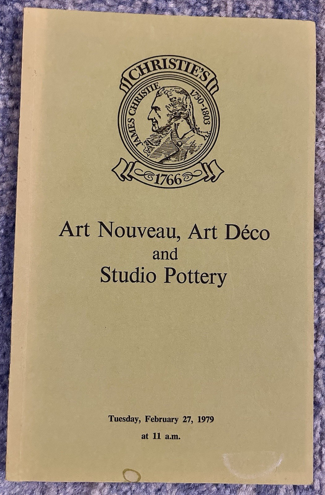 CHRISTIES ART NOUVEAU DECO STUDIO POTTERY February 1979 Auction Catalog