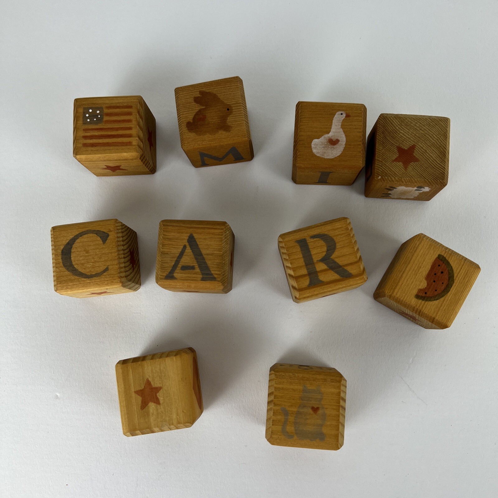 Hand crafted Wood Block Decor Primitive Country Nursery Words