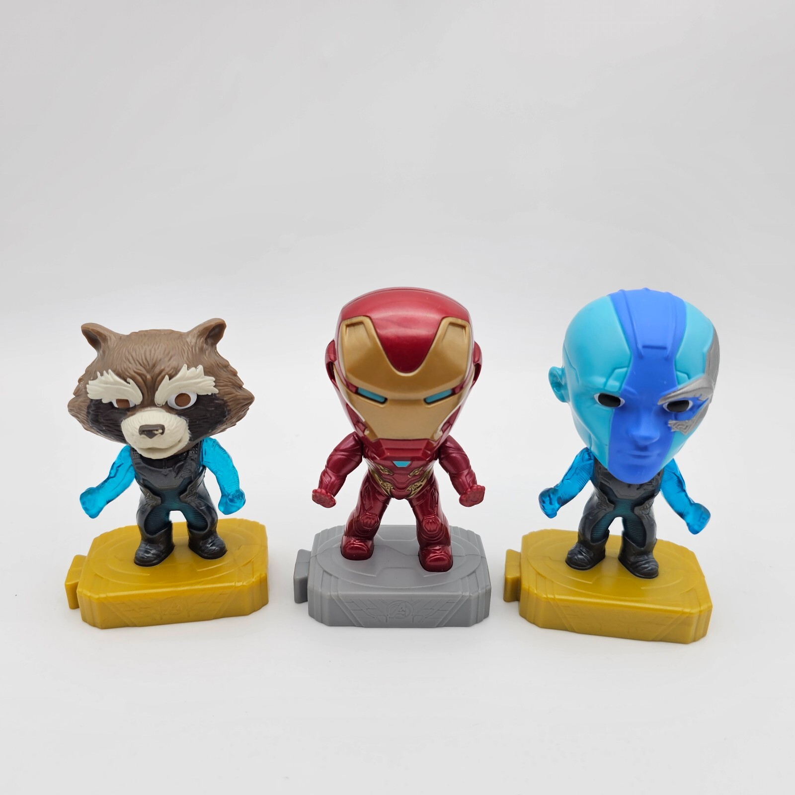 Marvel Avengers McDonalds Toy Lot: Iron Man, Rocket Raccoon, Nebula Figures READ