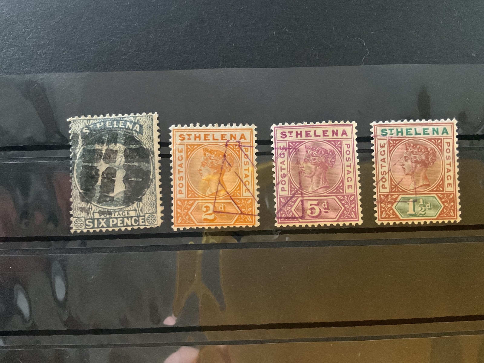 St Helena mounted mint or used stamps on 2 cards B3054