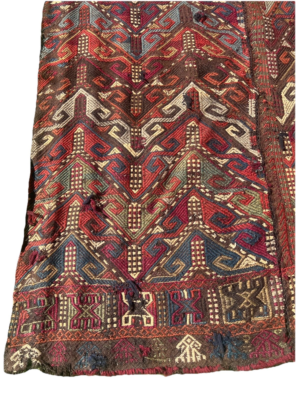 Antique Turkish Handwoven Large Kilim Cicim Yuruk Tribal Rug 5ft X 8ft Bohemian