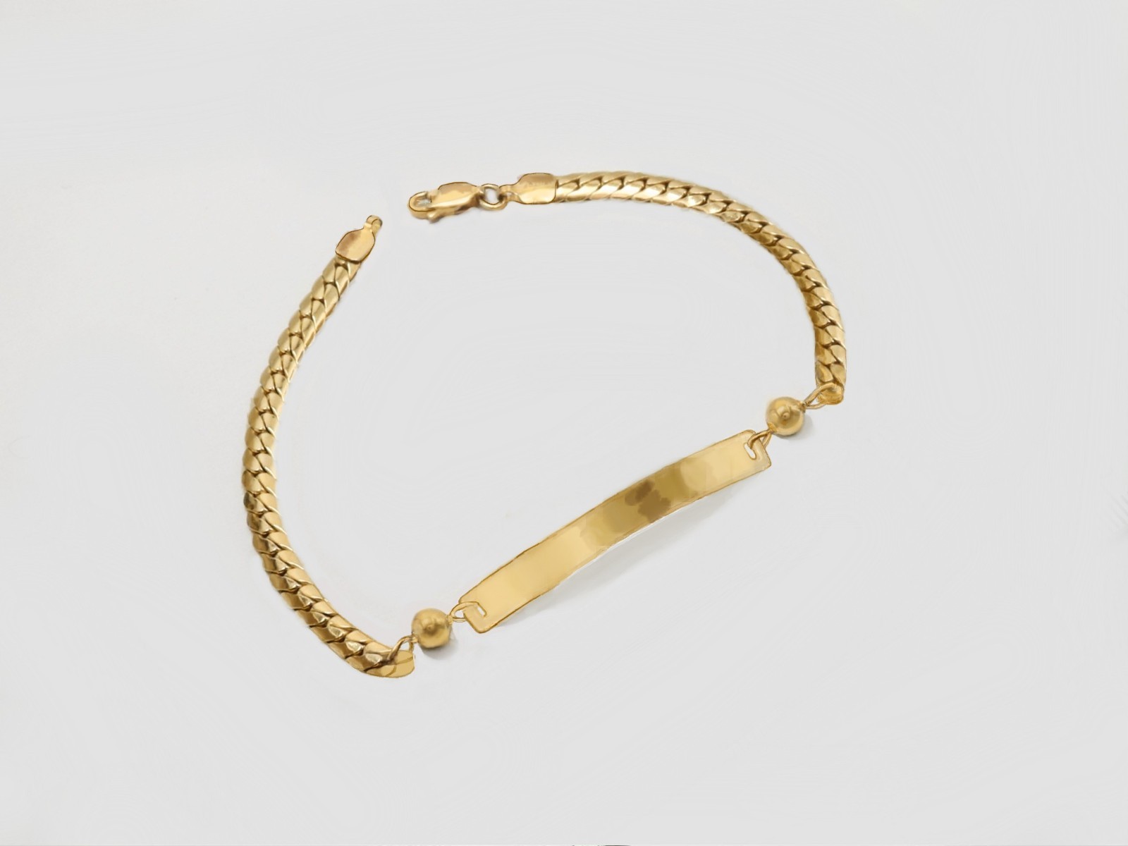 Curb Chain solid ID plate Handcrafted Anklet Premium 12K Gold Filled