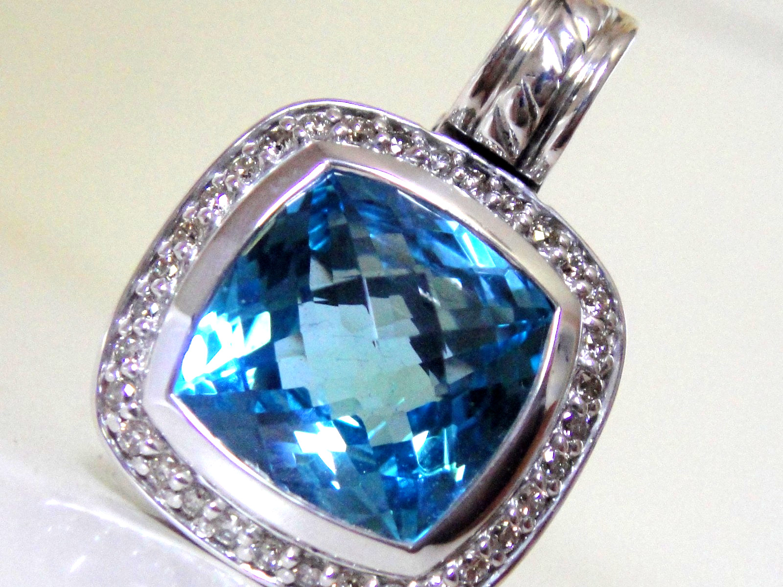 $1450 DAVID YURMAN STERLING SILVER ALBION BLUE TOPAZ DIAMOND ENHANCER