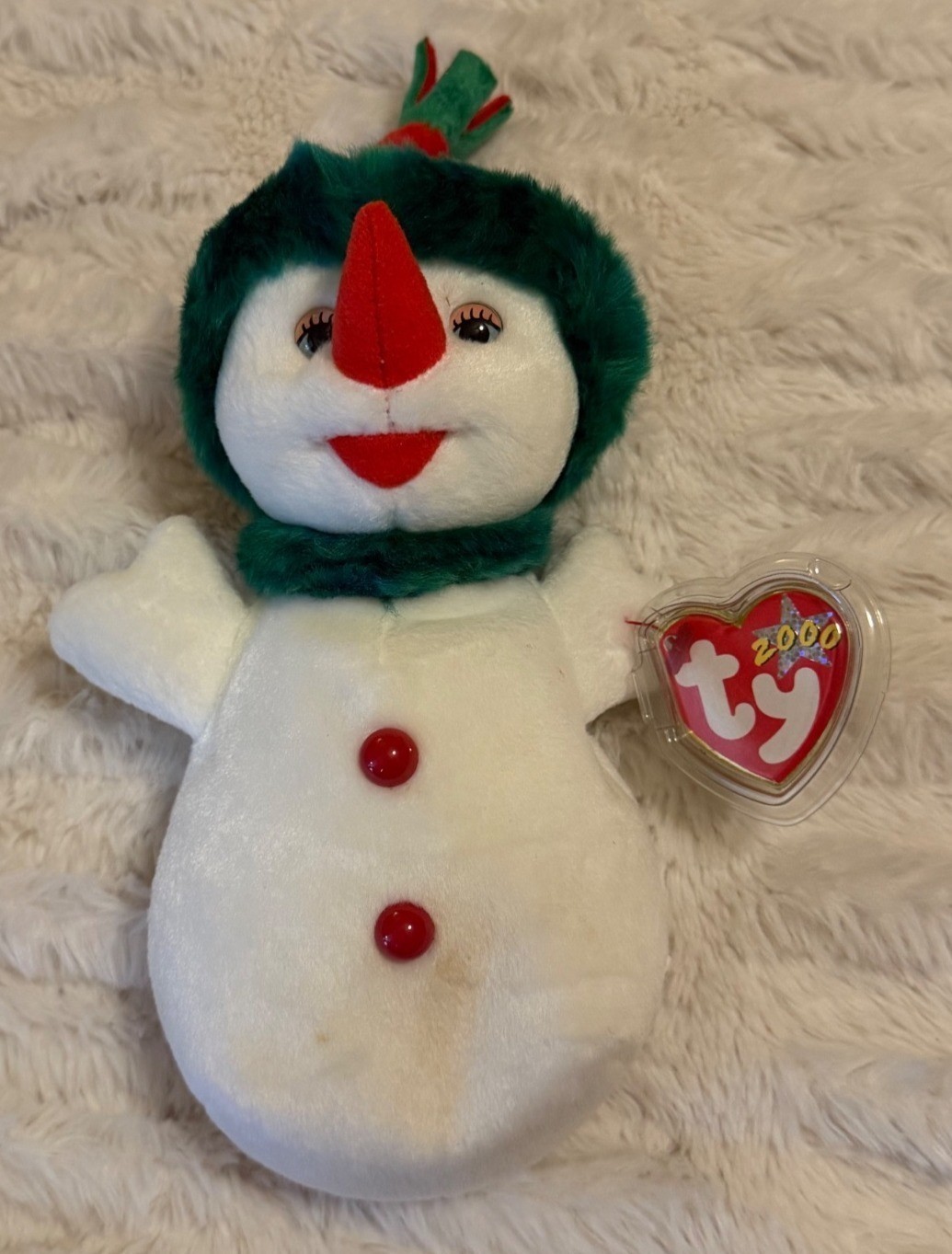 VINTAGE 2000 TY Beanie Babies Collection "Snowgirl" w/Tags 9" Tall (Marks-READ)