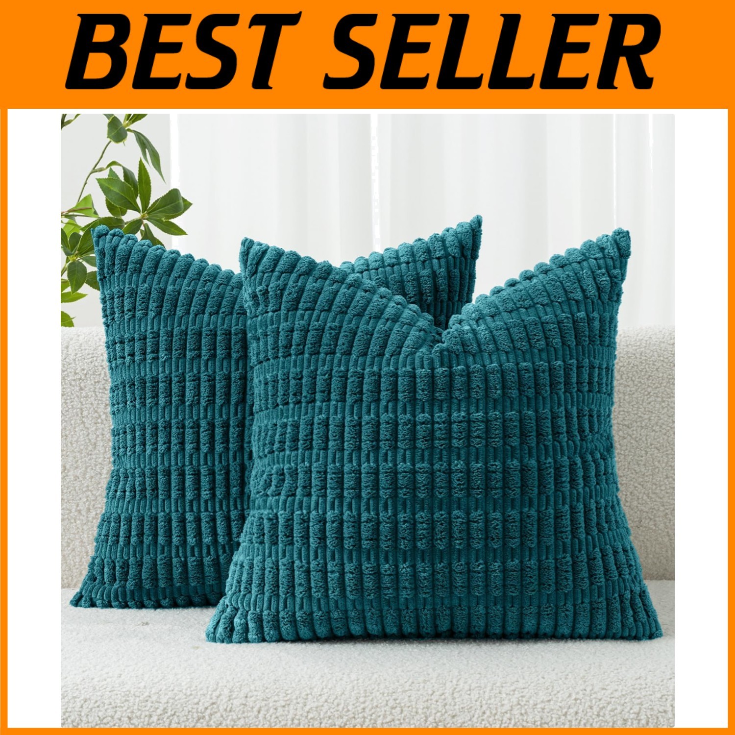 Striped Boho Throw Pillow Covers, 20x20 Inch - Pack of 2