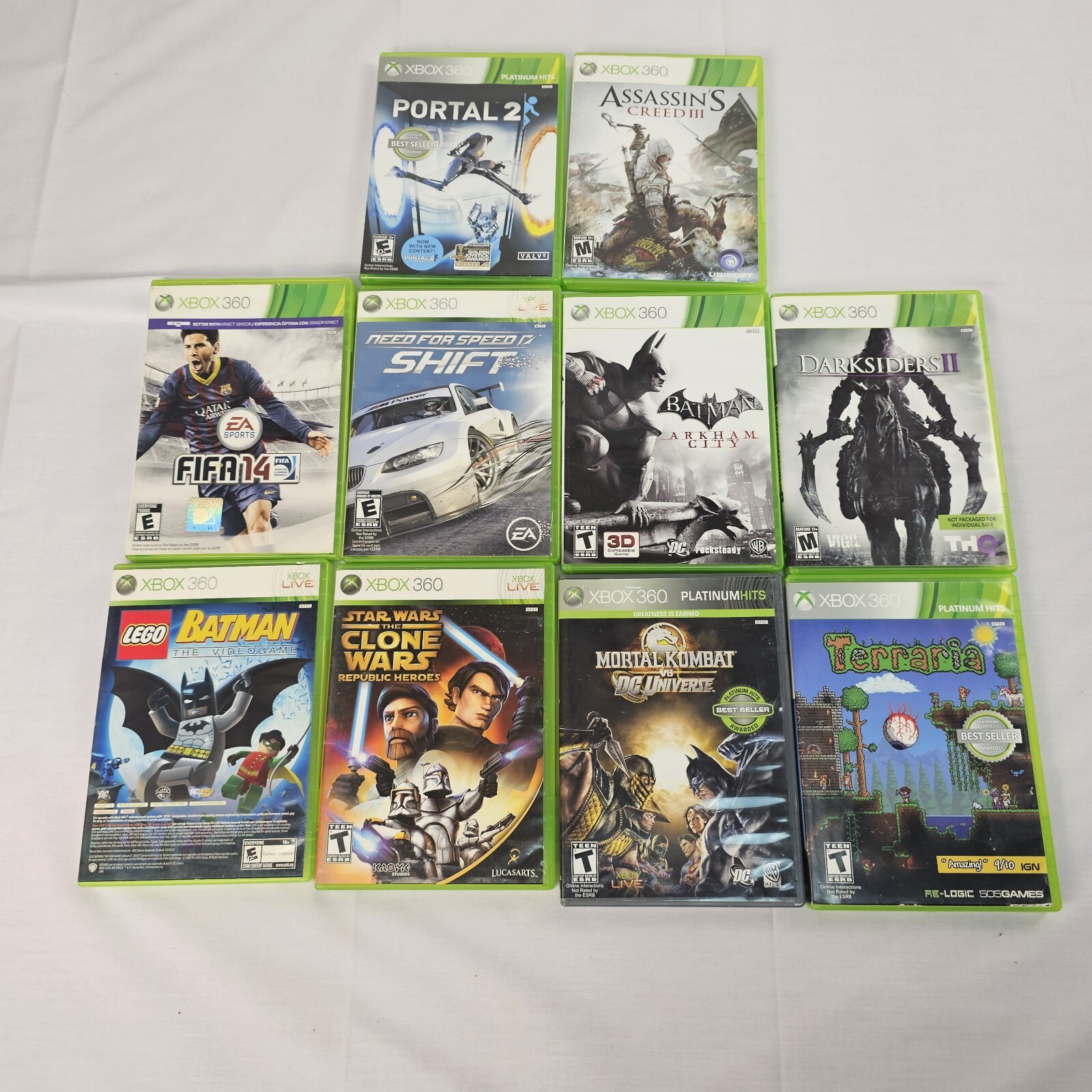 Xbox 360 Game Lot 10 Video Games No Manuals