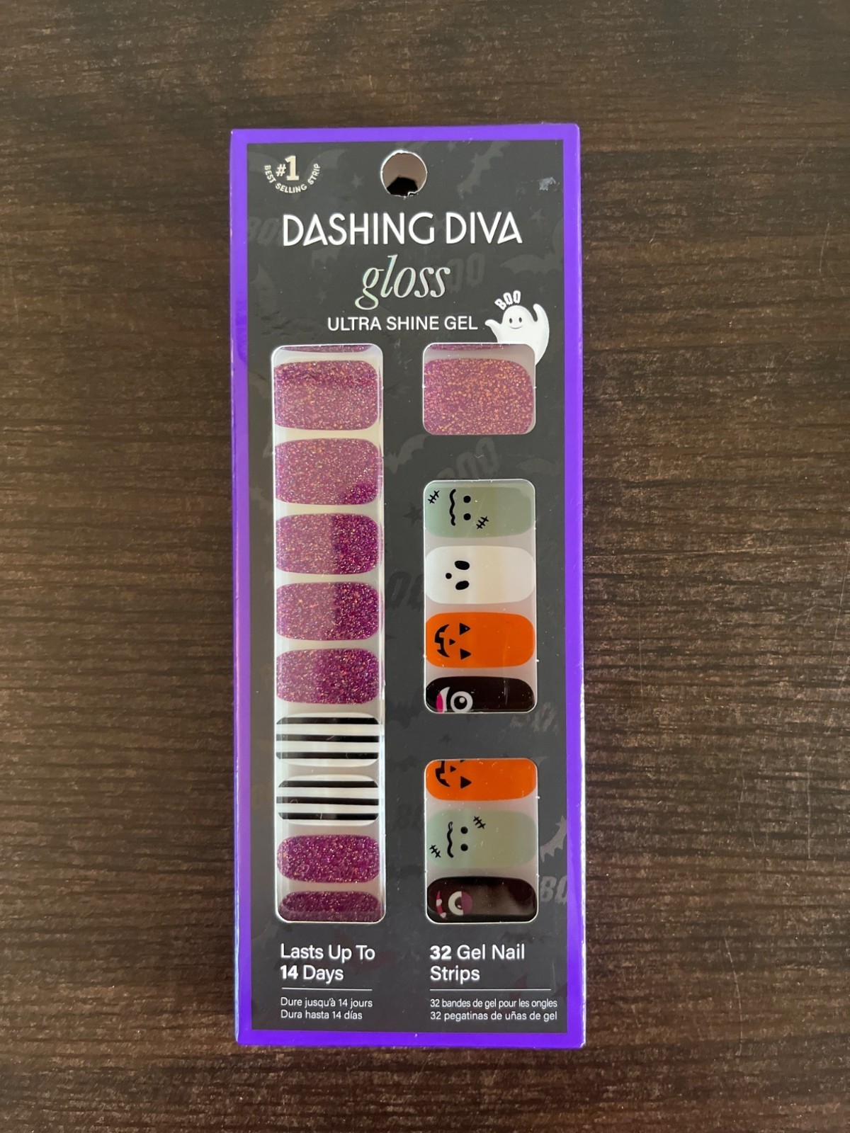 NIP Dashing Diva Gloss Press-On Nails Ultra Shine Gel Monster League 32 Gel Nail