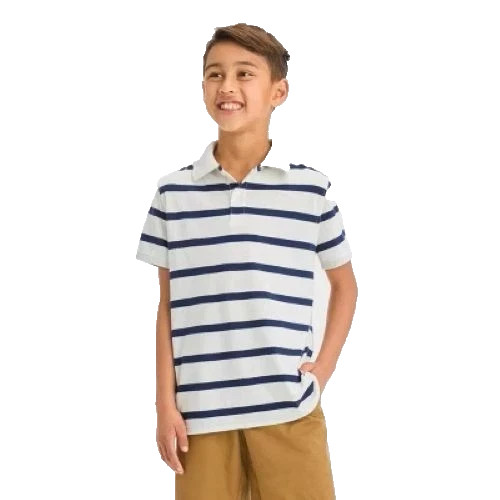 Boys' Short Sleeve Pique Uniform Polo Shirt - Cat & Jack XL 14 Navy Stripe R1