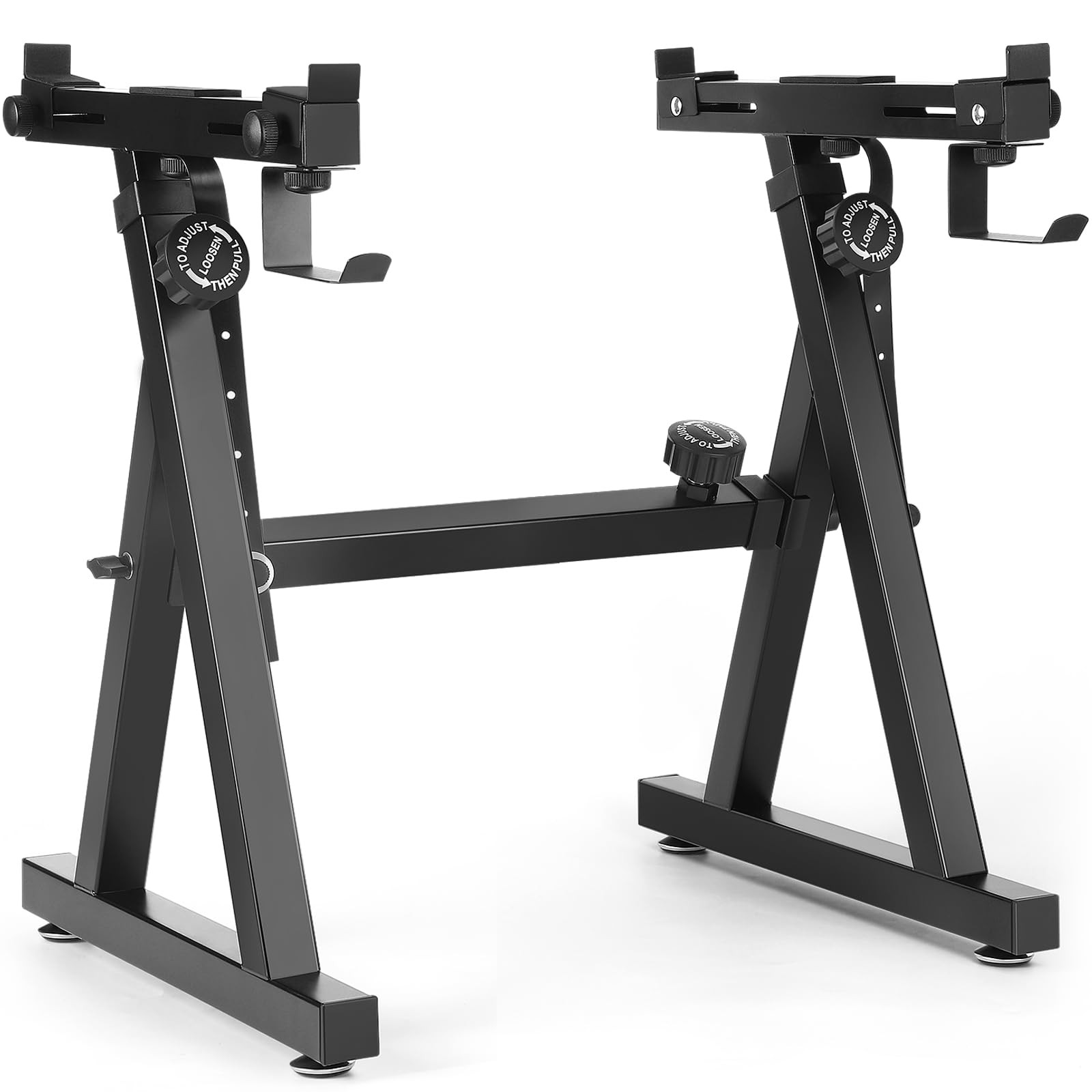 GrowDaily Keyboard Stand Piano Duty Z Style Stand+Wheel, black 