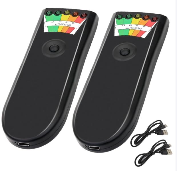 Upgraded Rechargeable EMF Meter with 5 Level LED EMF Meter Portable Handheld ...