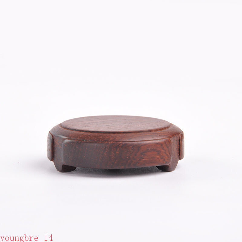 Wood Circle Bonsai Carved Figue Budha Statue Bust Disply Pedestal Vase Artical