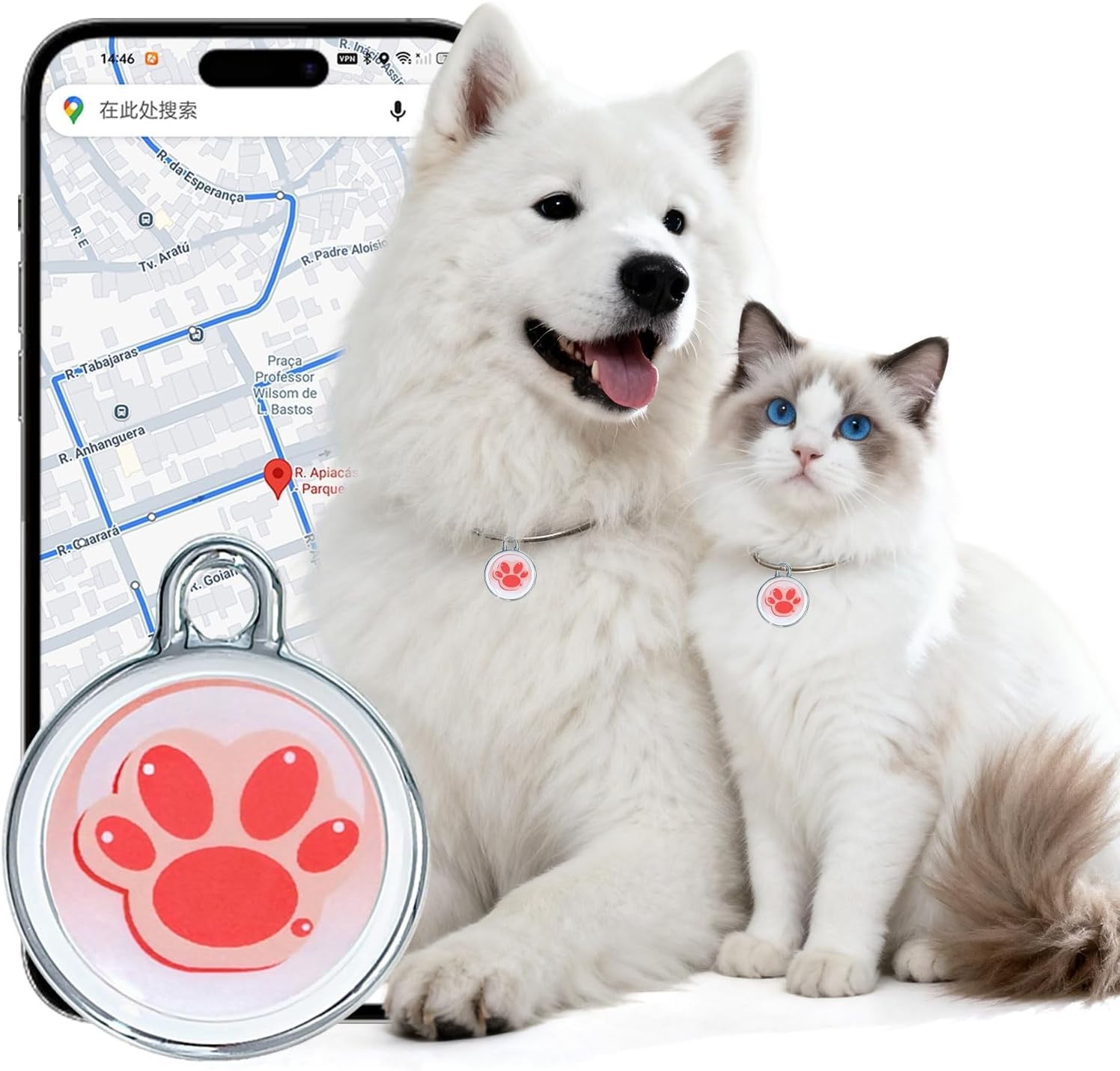 Smart GPS Tracker for Dogs|mini Easy to use Cat GPS Tracker|Waterproof and Drop-