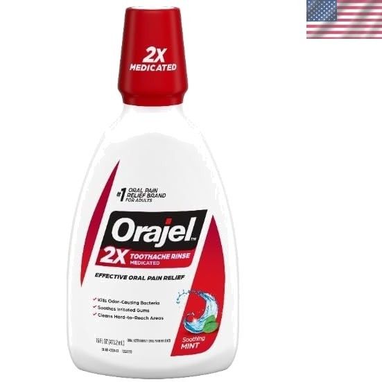 All-in-One Oral Pain Relief Rinse, Mint Flavor, 16 Fl Oz - Soothing Care