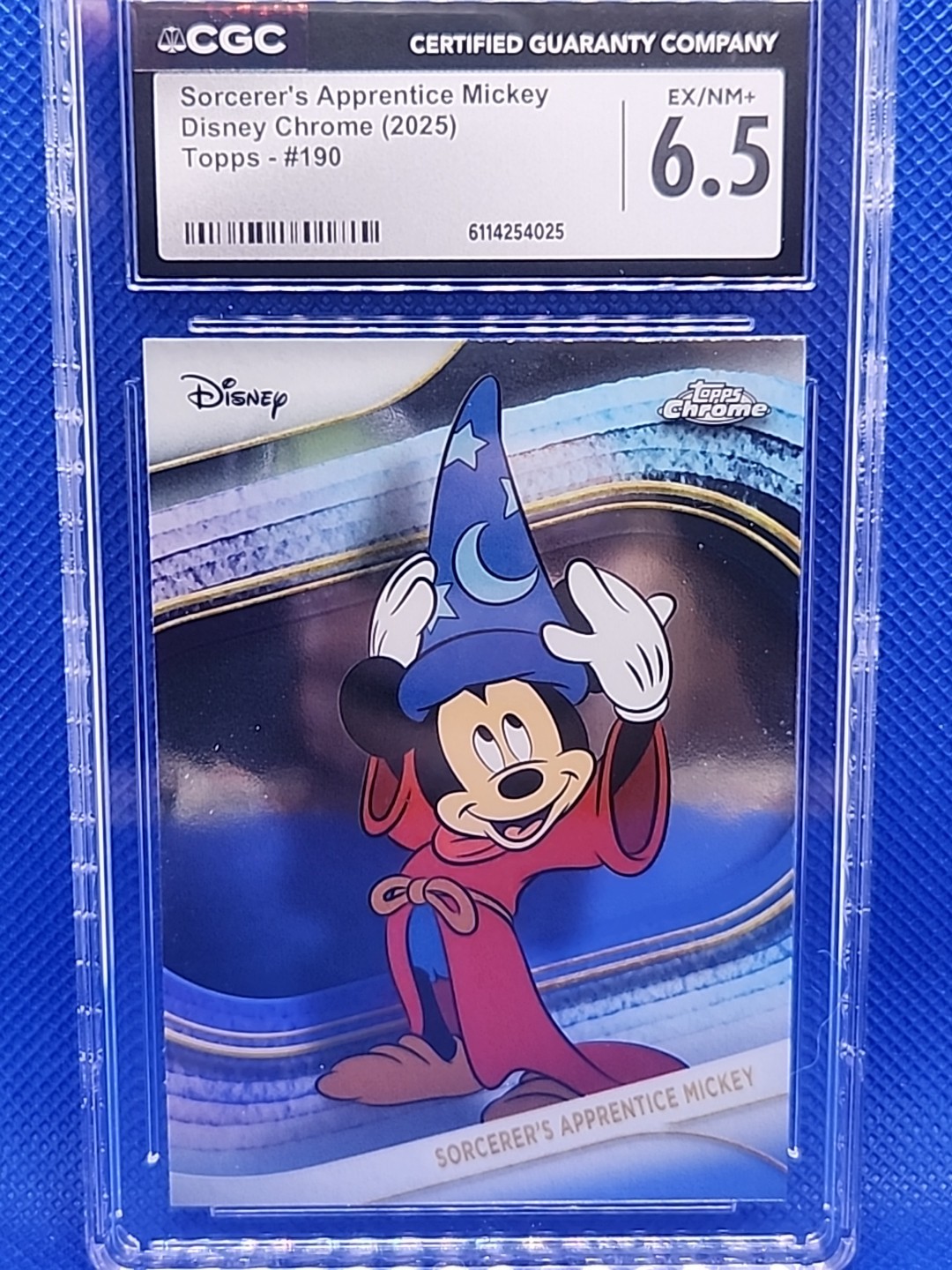 2025 Topps Chrome Disney Sorcerer's Apprentice Mickey Base #190 EX-NM 6.5