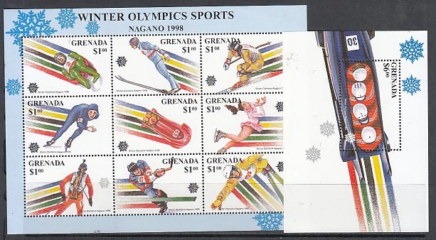 Grenada - Mail 1997 Yvert 3018/26+H.450 ** MNH Nagano Olympics