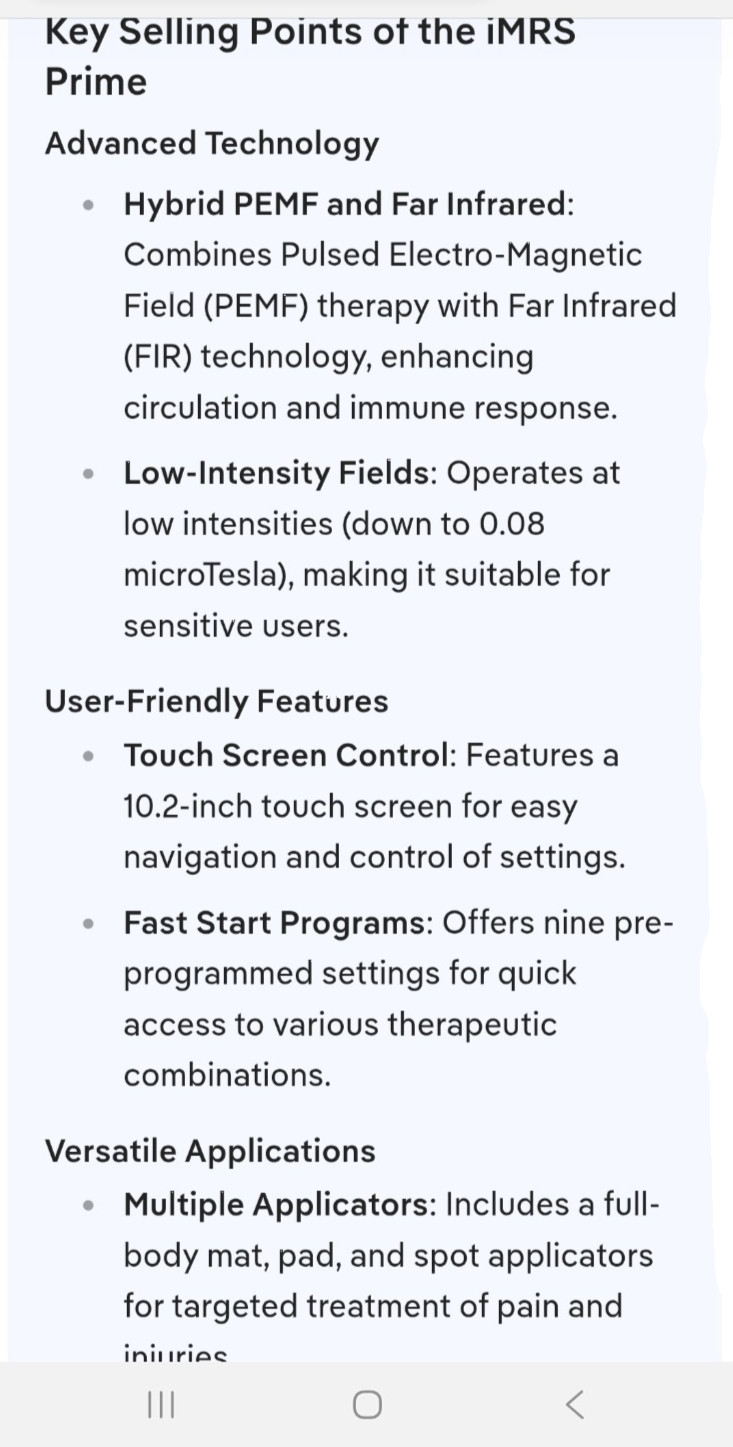 iMrs Prime Expert EMF Healing Device by Swiss Bionic Solutions Full body Applica