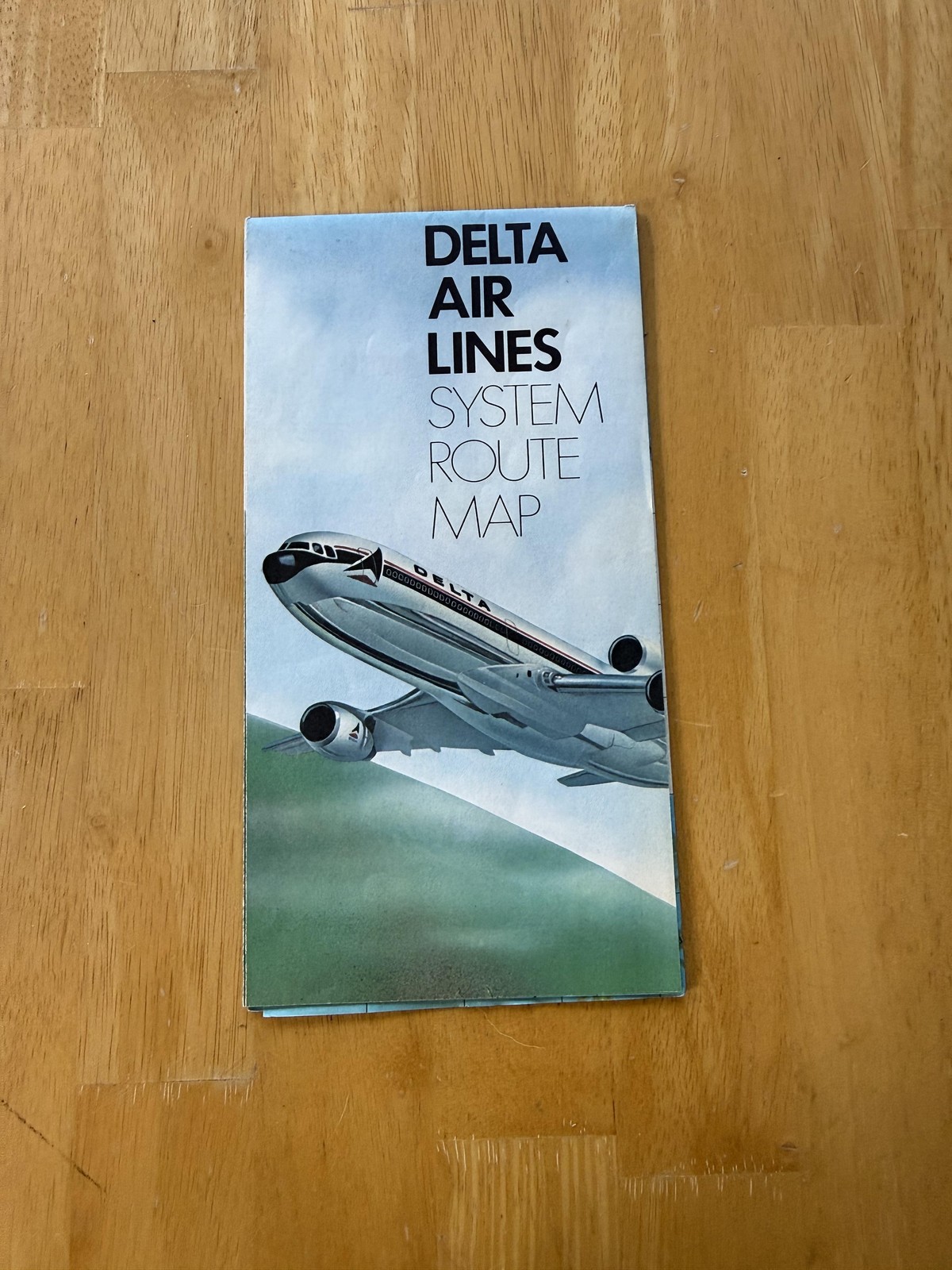 Vintage Delta Air Lines System Route Map Folding Travel Folded Brochure USA