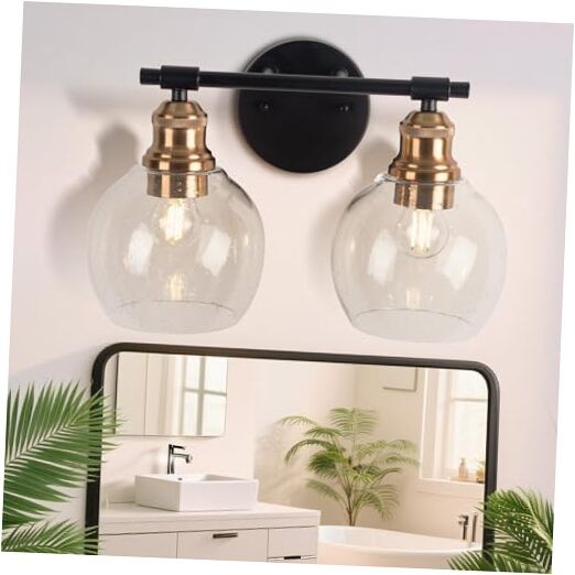Bathroom Vanity Light Fixtures, 2-Light Bathroom 2 Light Seeded vanity light