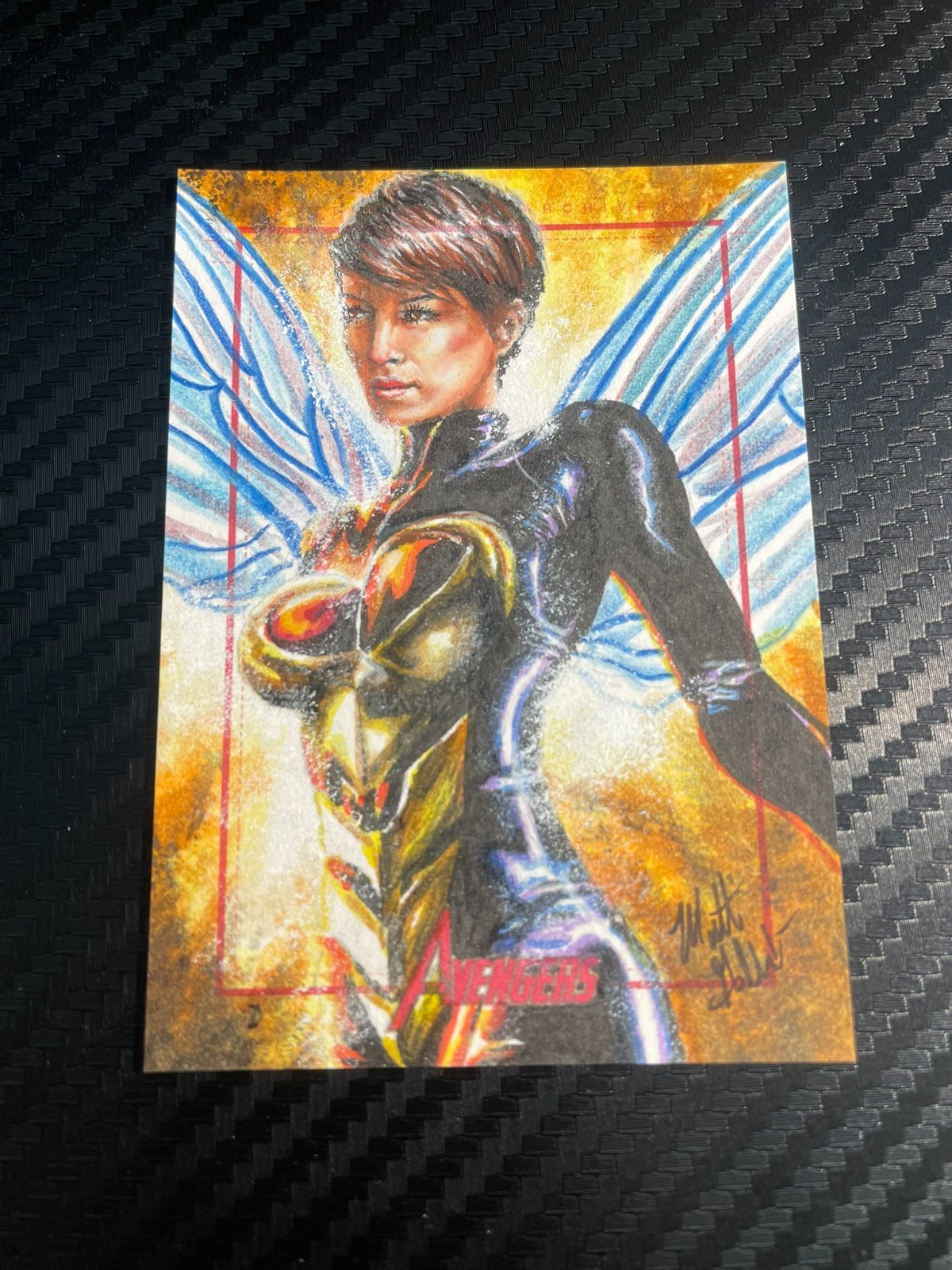 2012 Marvel Greatest Heroes Avengers Sketch Card, Wasp, Matt Glebe