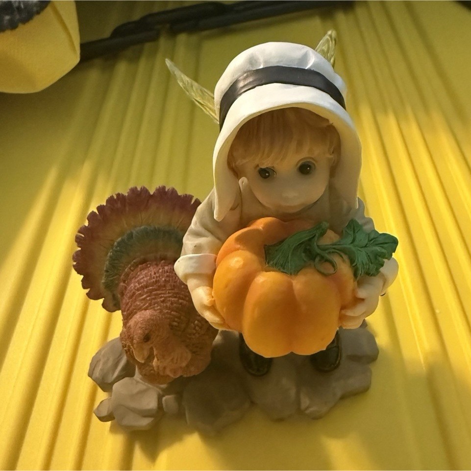 Little Kitchen Fairies Thanksgiving Fairy Figure Pumpkin Turkey Fantasy Collect…