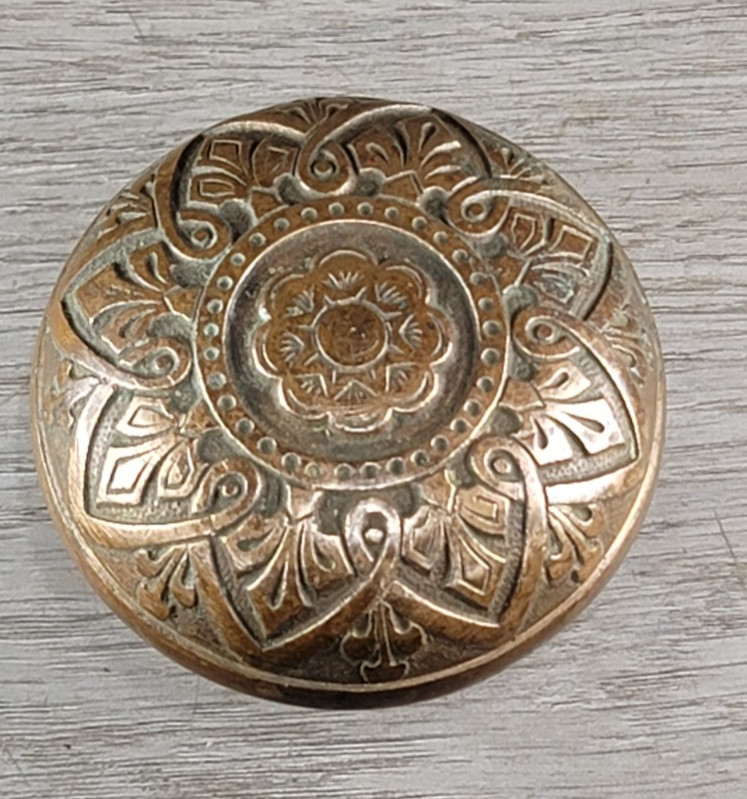Antique Door Knob Cast Bronze 2.25" Diameter