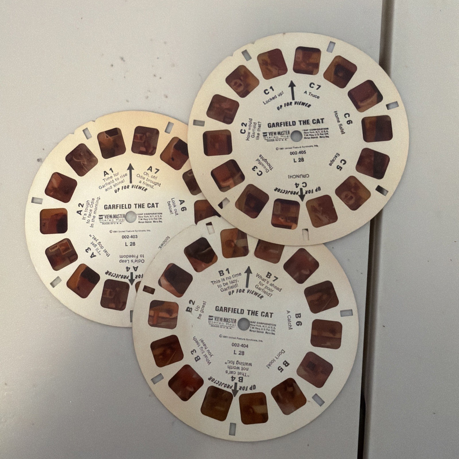 View-Master Garfield the Cat - 3-reel set L28