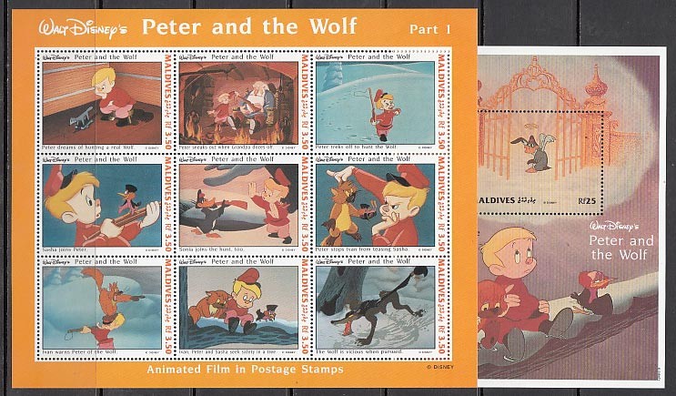 Maldives - Mail Yvert 1745/53+H.294 ** MNH Walt Disney