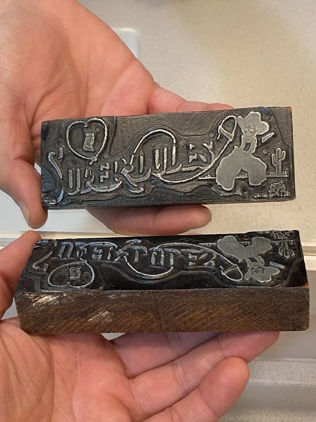 SUPER DUDES SHOES Lasso Cactus Western Rodeo Cowboy Advertising Printing Plate