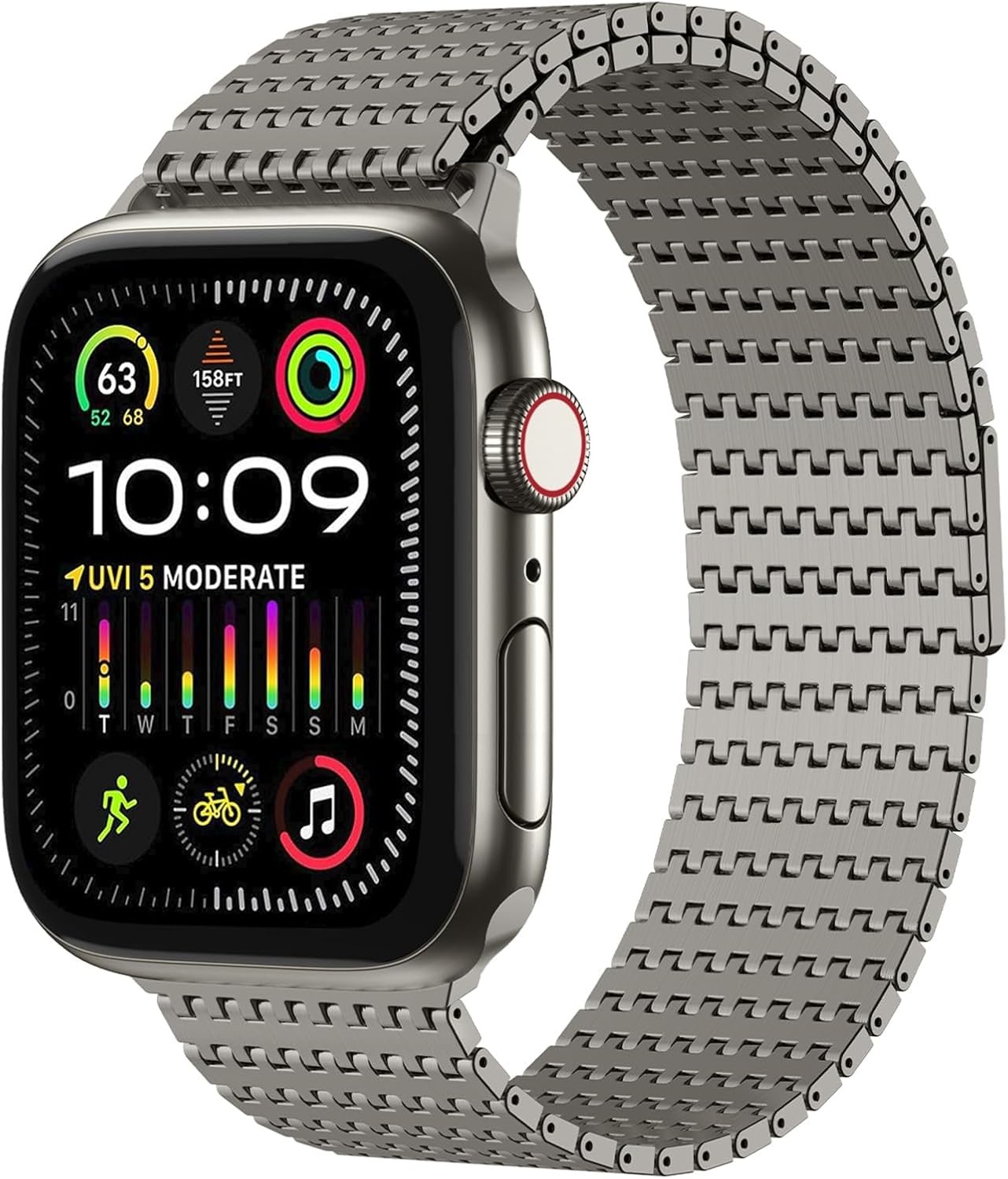 Stainless Steel Strap Compatible with Apple Watch Series 10 49mm Adjustable