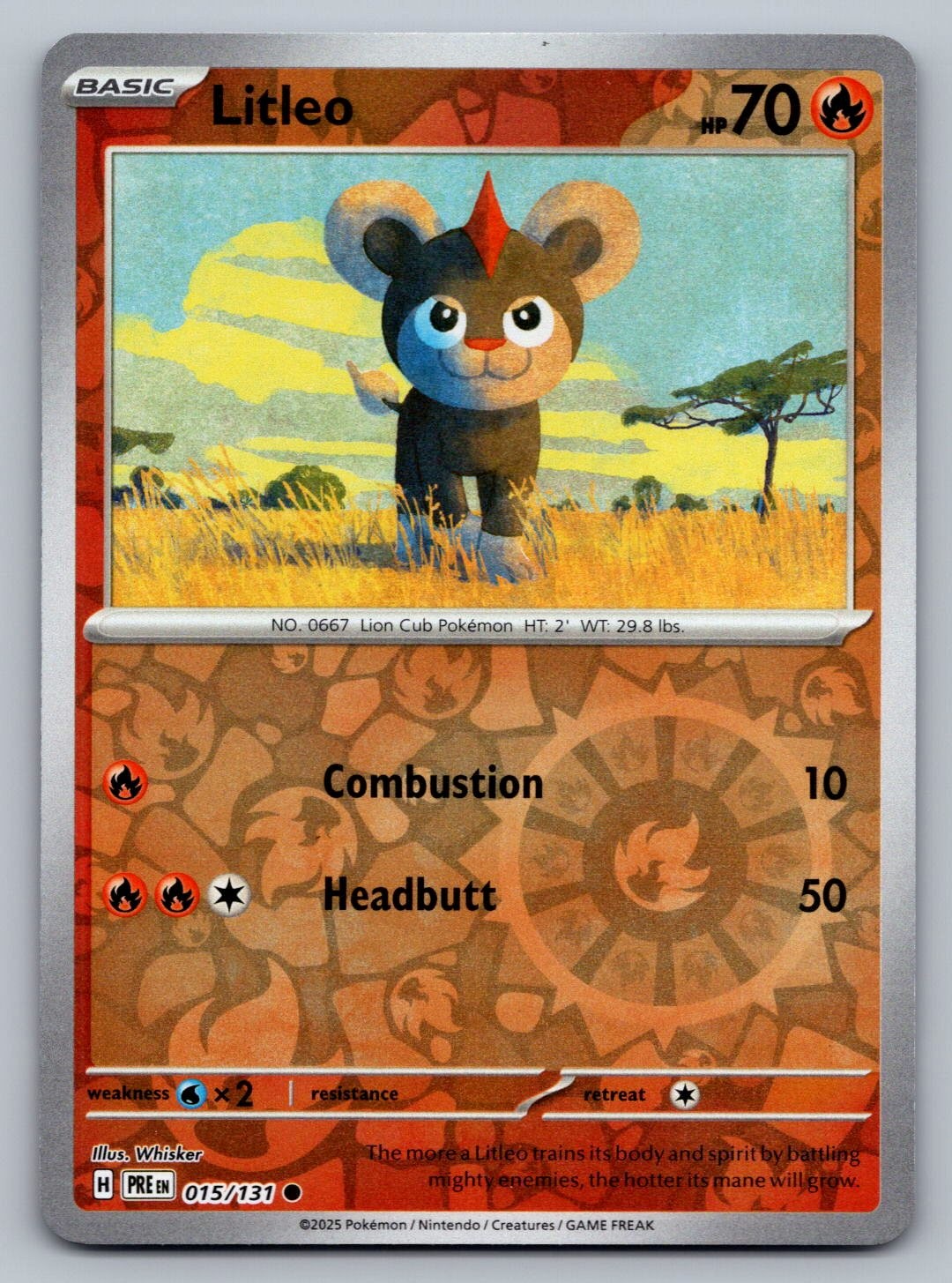 Pokemon TCG SV: Prismatic Evolutions Litleo 015/131 Reverse Holo