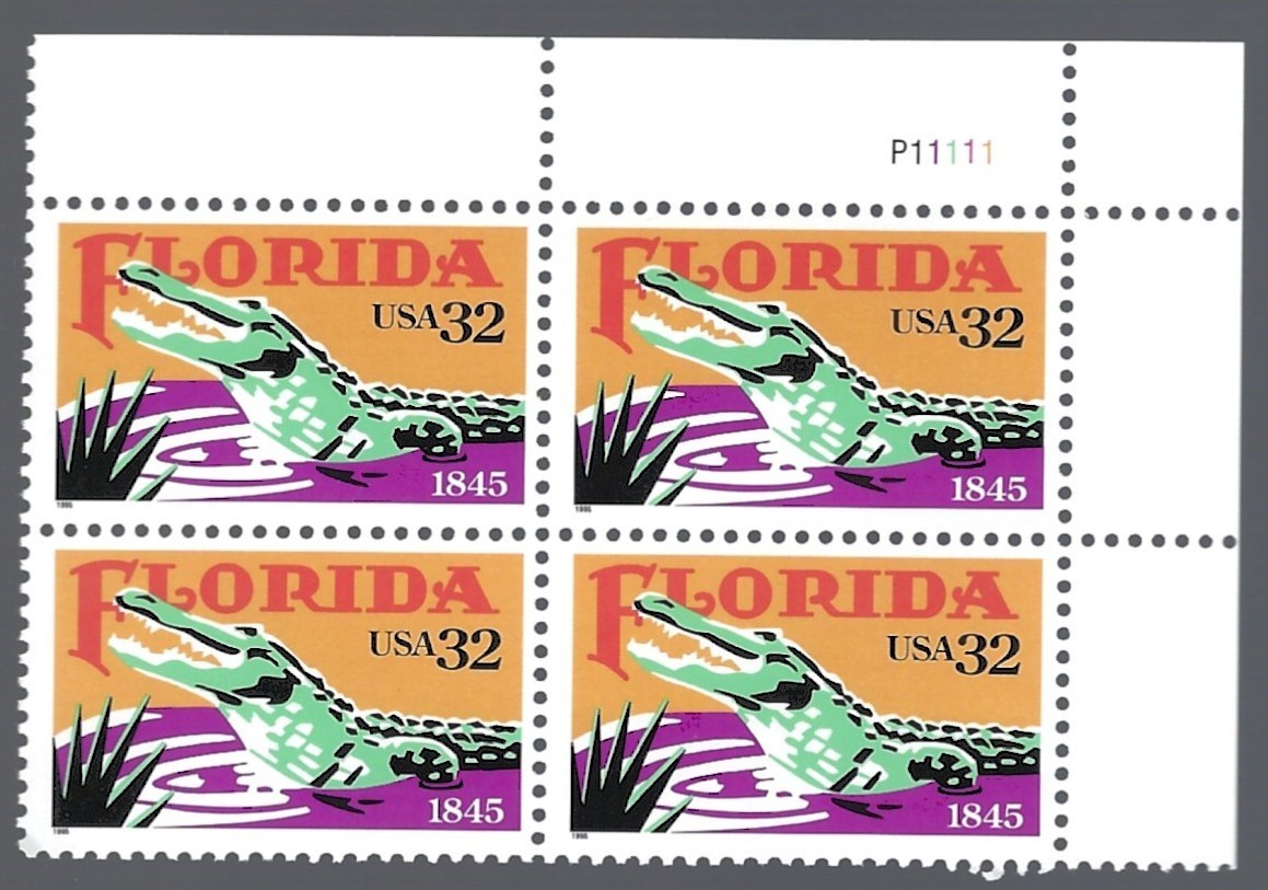 Stamp US 2950, Florida, Plate Block, MNH