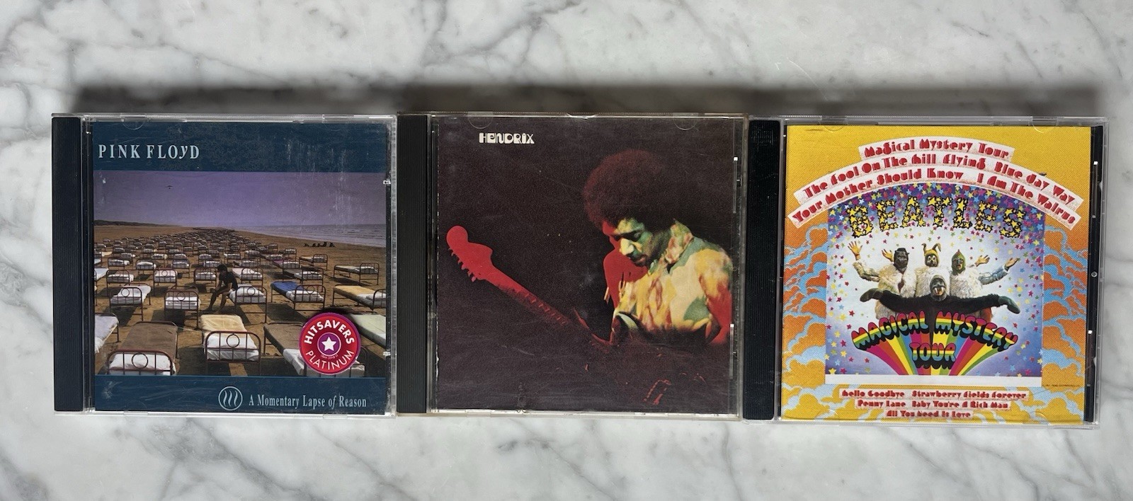 Lot of 3 CDs - Pink Floyd, Jimi Hendrix, Beatles - Near Mint EX