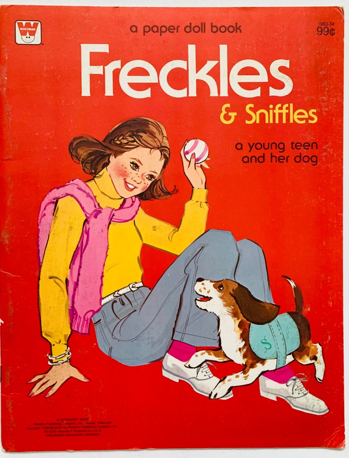 Whitman "Freckles and Sniffles" 1981 Original Vintage Paper Doll - UNCUT