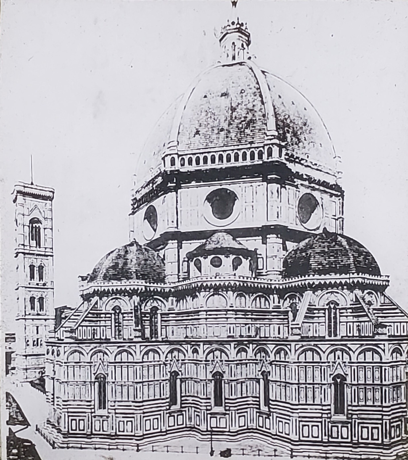 Santa Maria Del Fiore, Florence, Italy, Magic Lantern Glass Slide