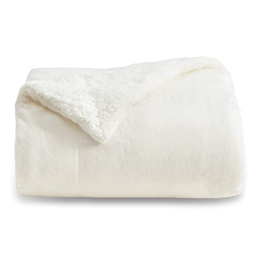  GentleSoft Sherpa Fleece Throw Blanket for Couch, Throw (50" x 60") 06 - Cream
