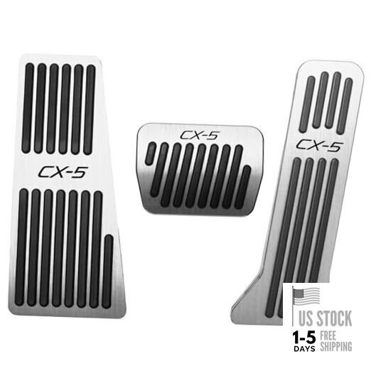  3PCS Anti-Slip No Drilling Aluminum Rest Brake Gas Accelerator CX-5 Silver