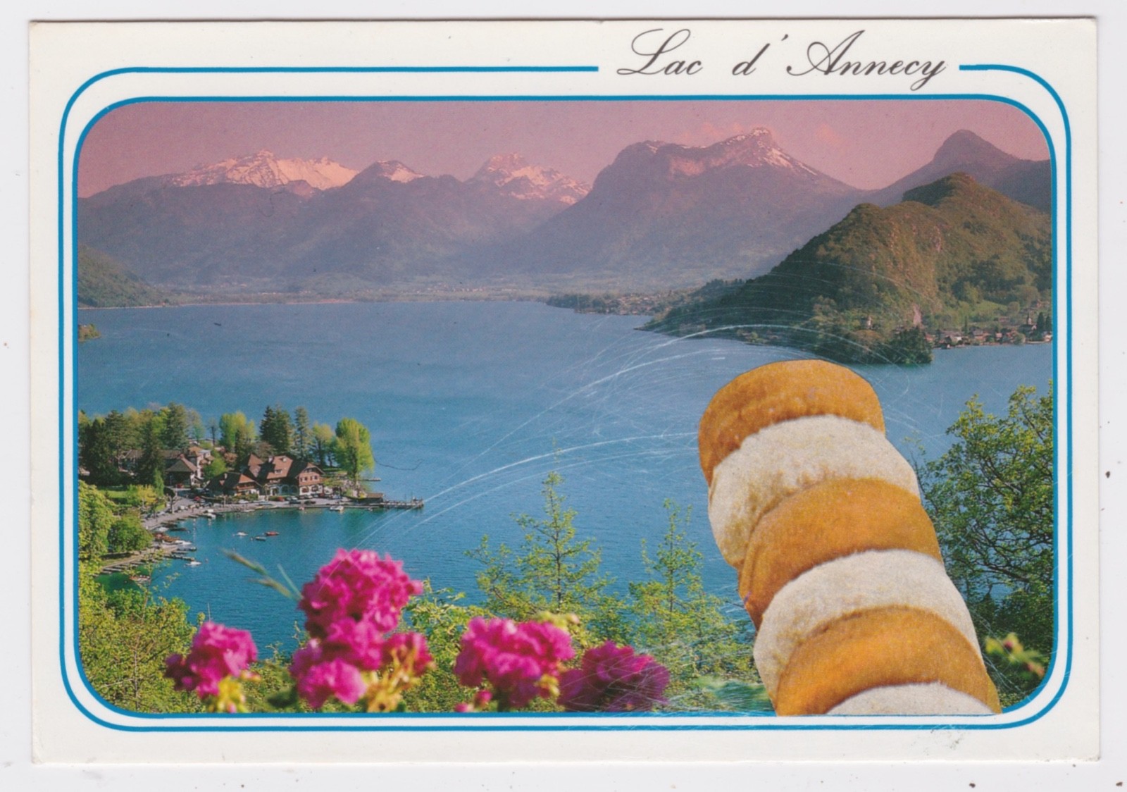 Mail Art David Greenberger "Doughnut Tower Failure" original collaged postcard