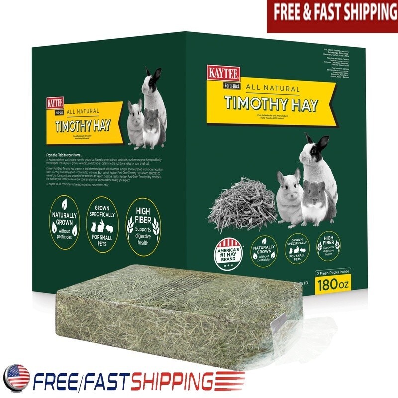 Timothy Hay Rabbits Guinea Pigs Chinchillas Hamsters Small Pets Natural 180oz US