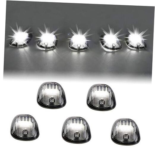  Cab Roof Marker Lights for 2003-2016 Smoked Lens/16 white LEDs inside + Switch
