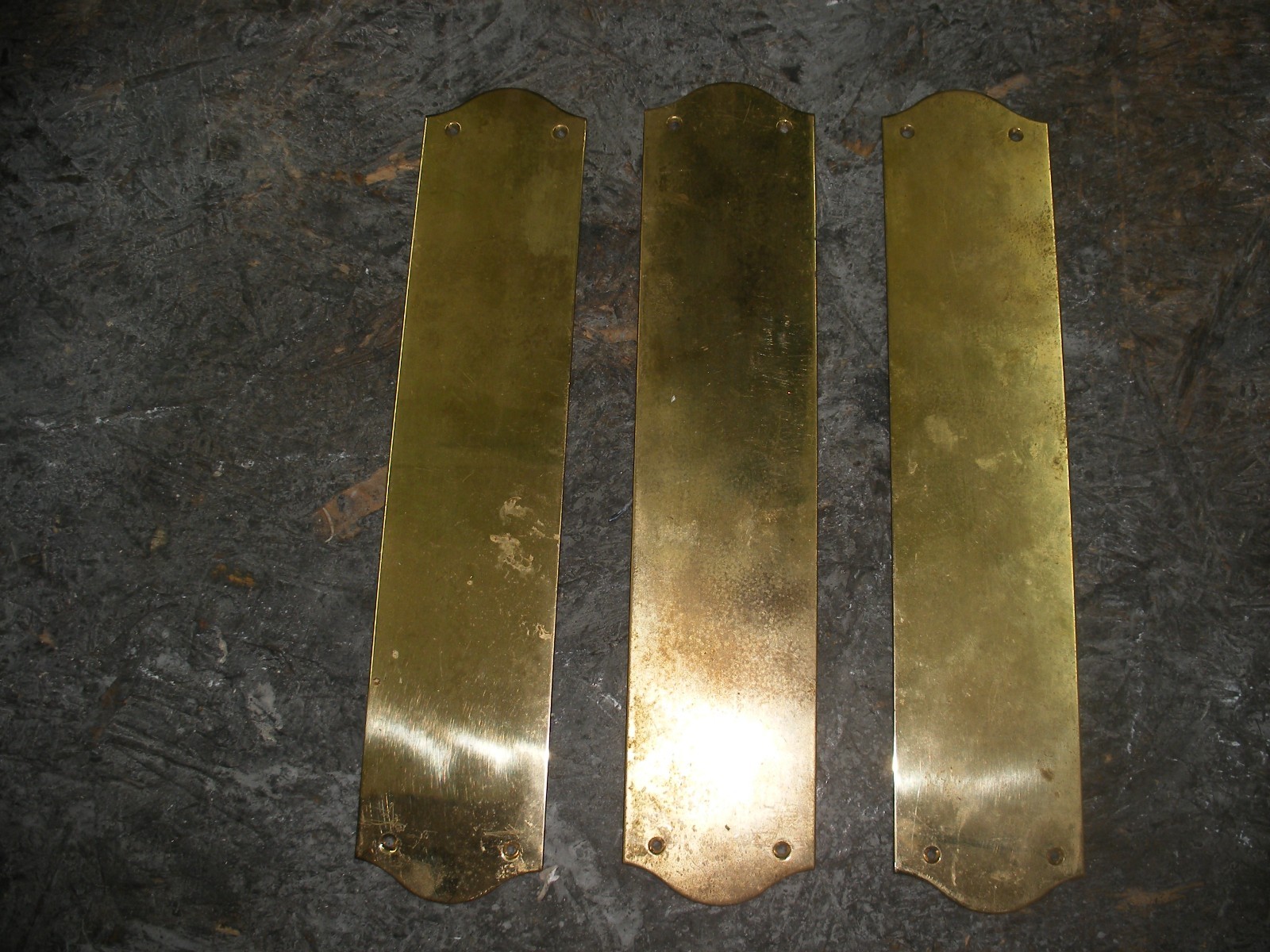 Reclaimed solid brass door finger plate (3 available)
