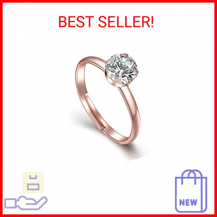 Topoox 40 Pack Rose Gold Diamond Engagement Rings for Bridal Shower Party Game W