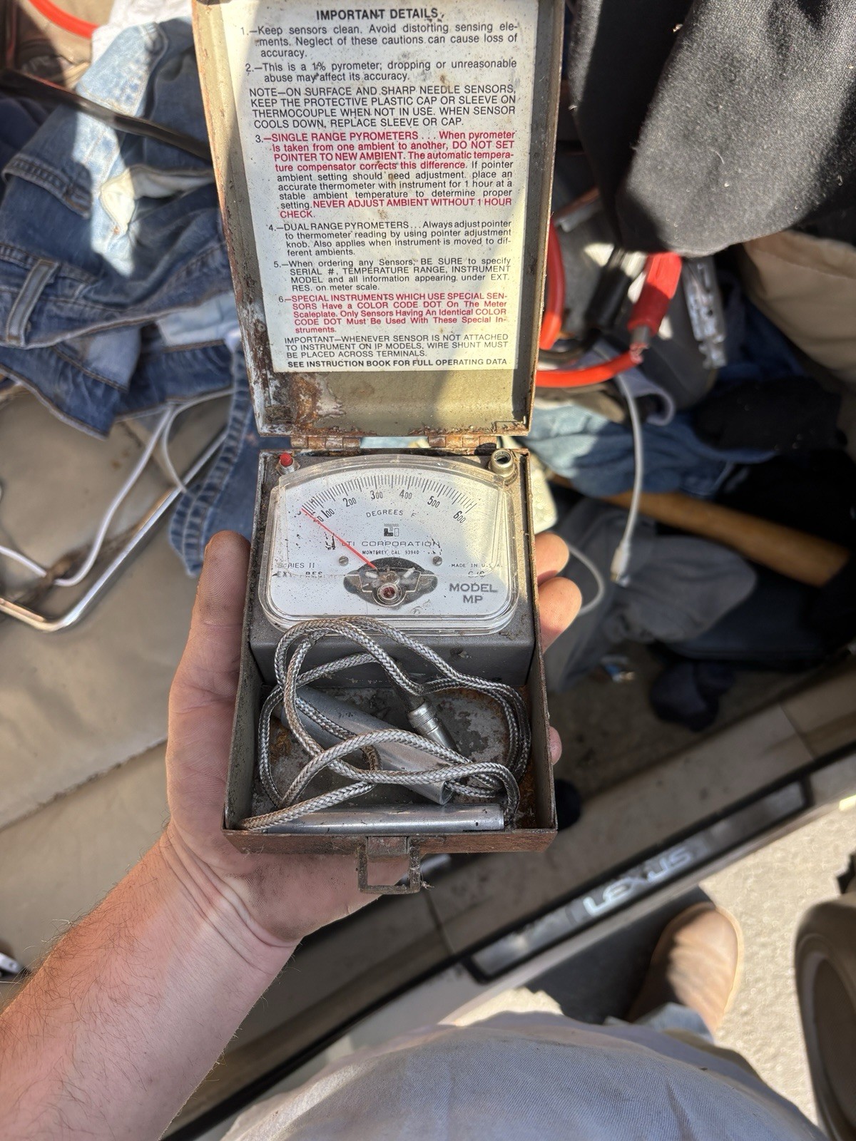 EDL Pocket Probe Analog pyrometer gauge kit