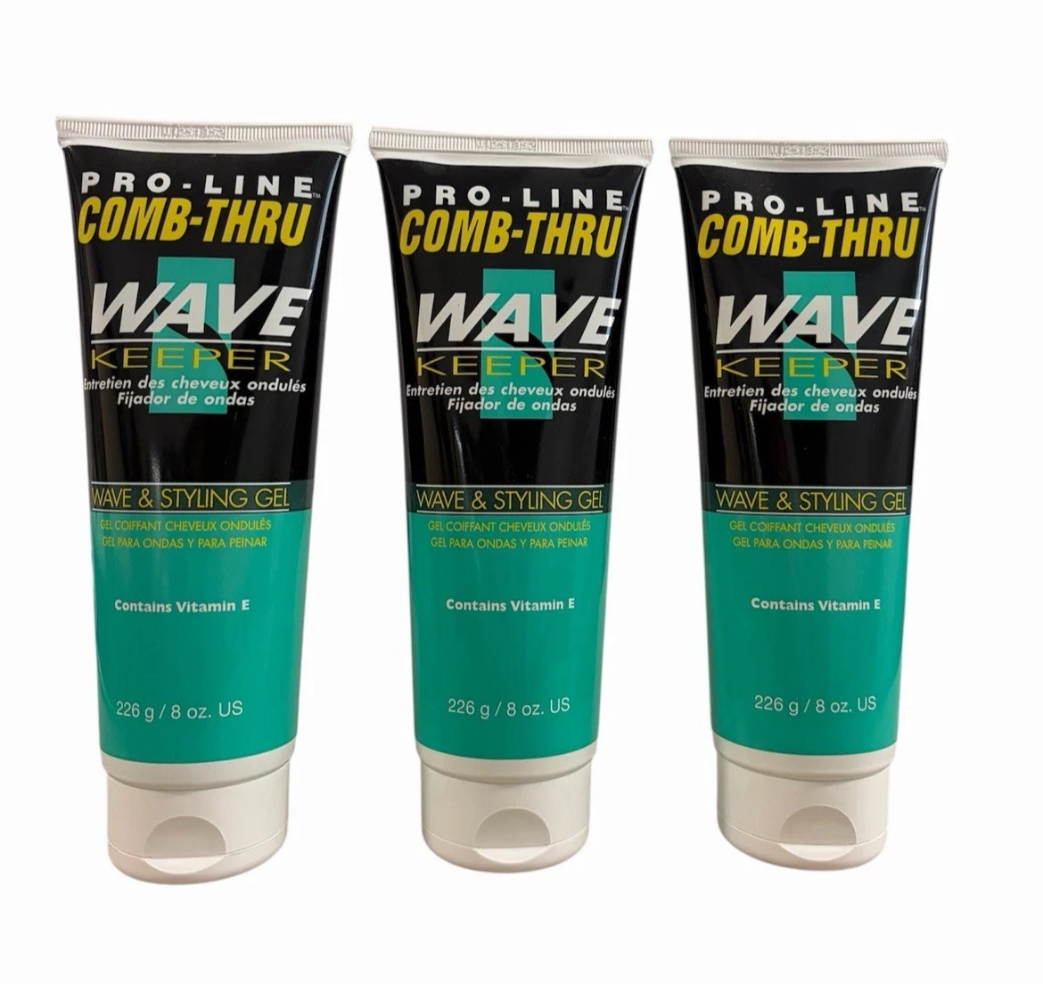Pro-Line Comb Thru Wave Keeper Wave & Styling Gel 8 oz of Each - 3 Pack