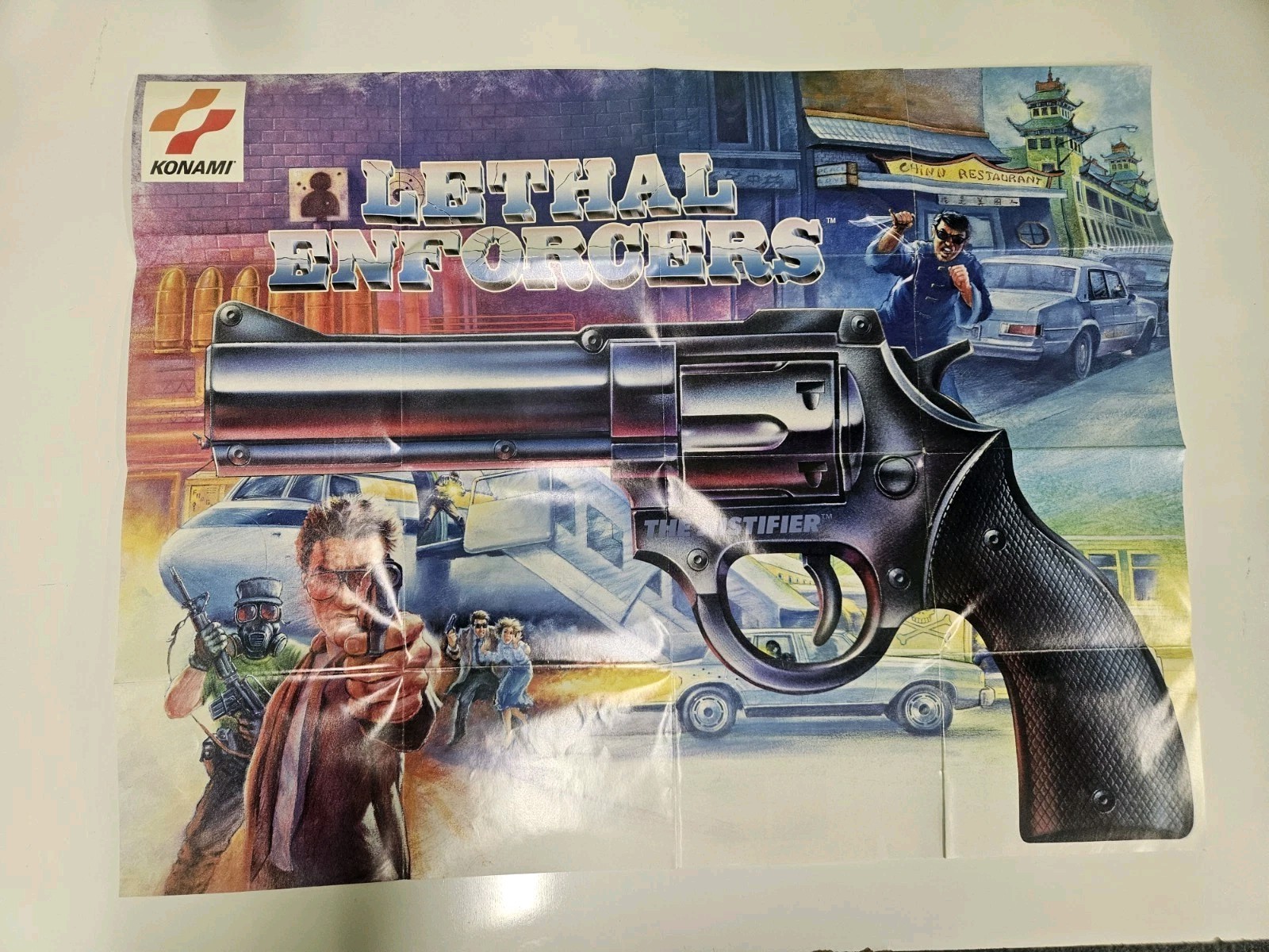 Lethal Enforcers - Poster Only - Konami Foldable Promo Poster Insert Authentic