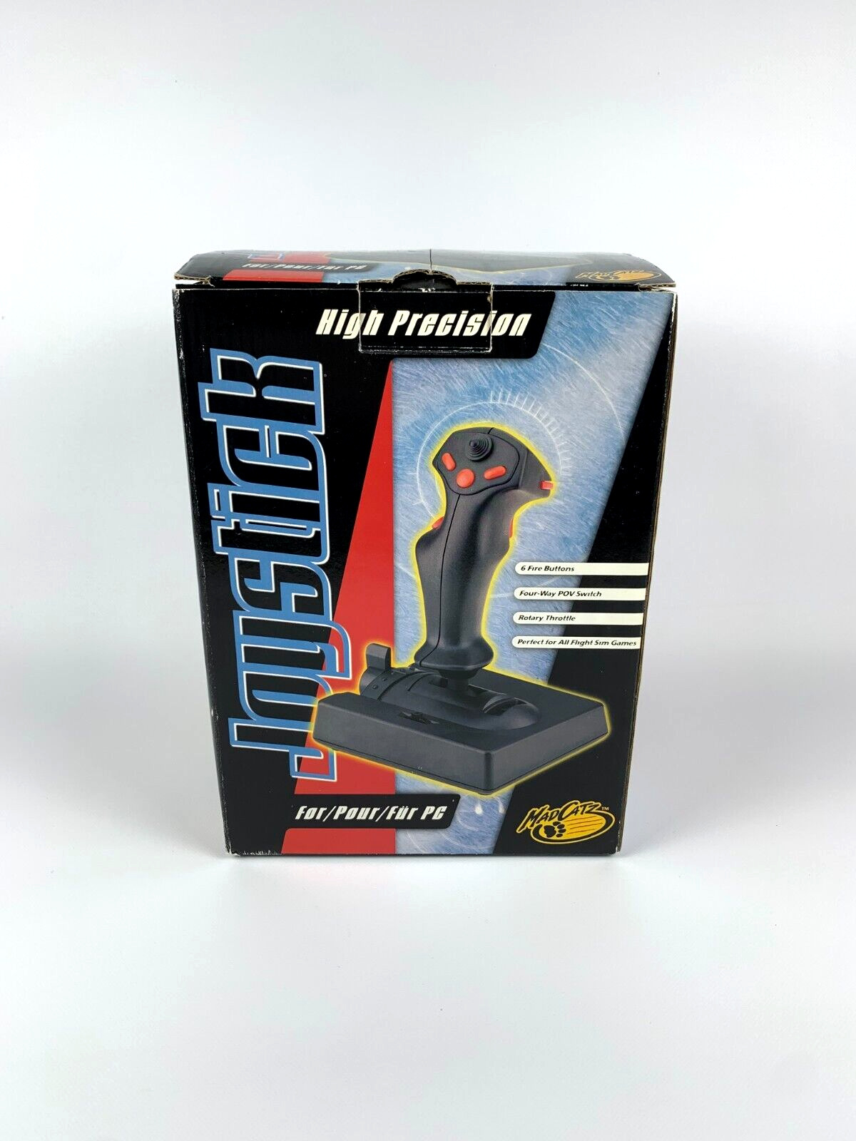 Vintage 90s Mad Catz High Precision PC Gaming Flight Joystick Open Box