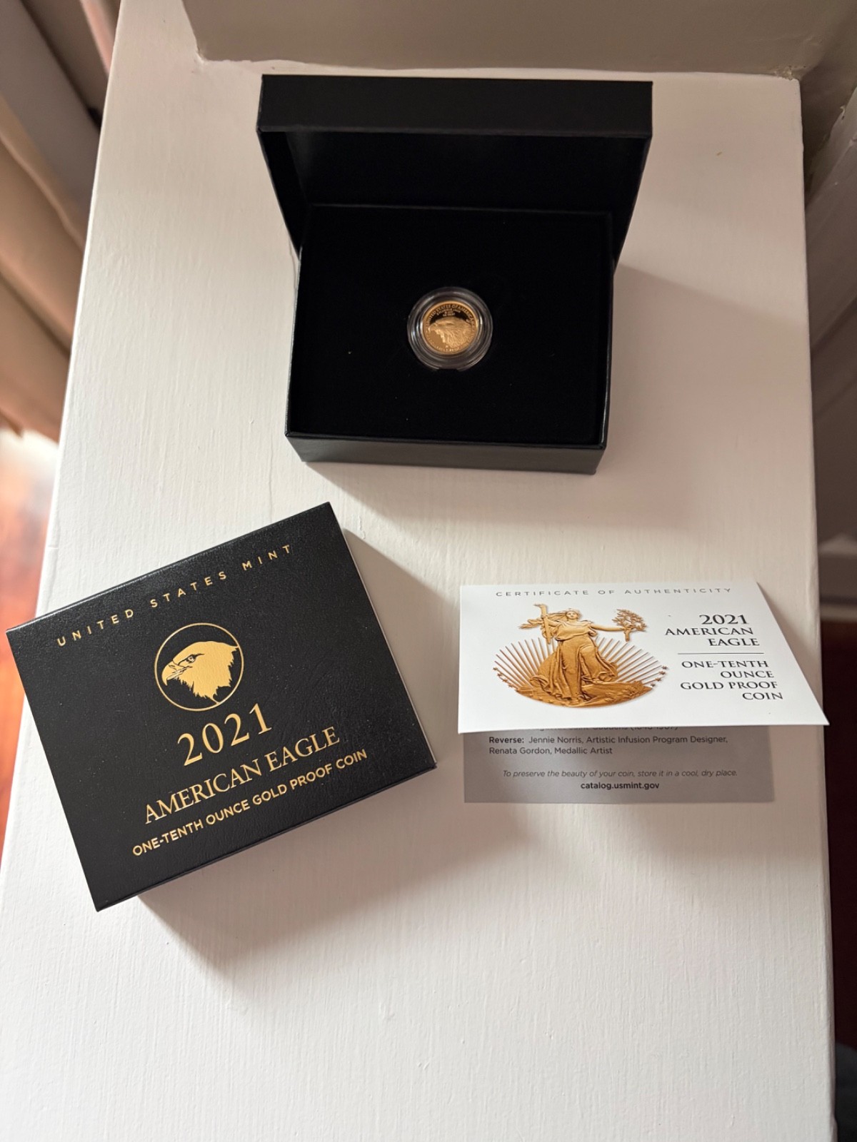 2021 W American Eagle 1/10 Ounce $5 GOLD Proof Coin Original Govt. Packaging COA